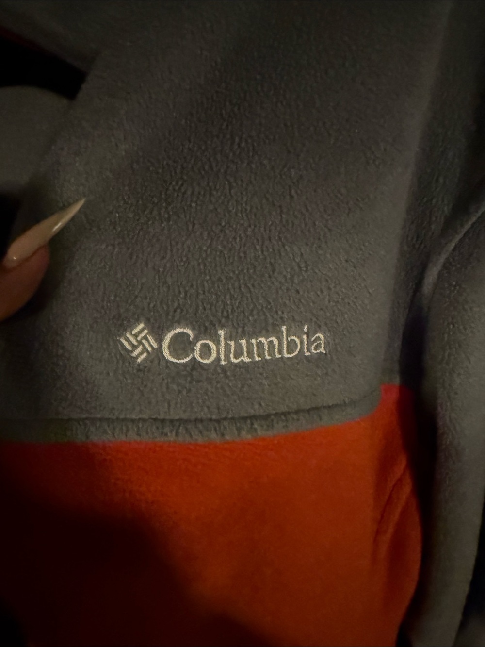 Columbia Gray Fleece Shirt Jacket with Blue Trim